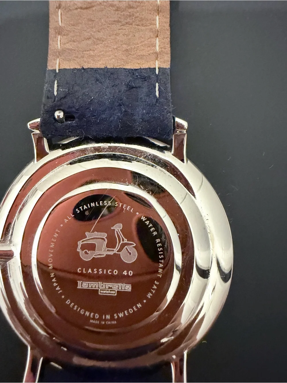 Lambretta Women’s Silver Dial Watch with Navy Strap